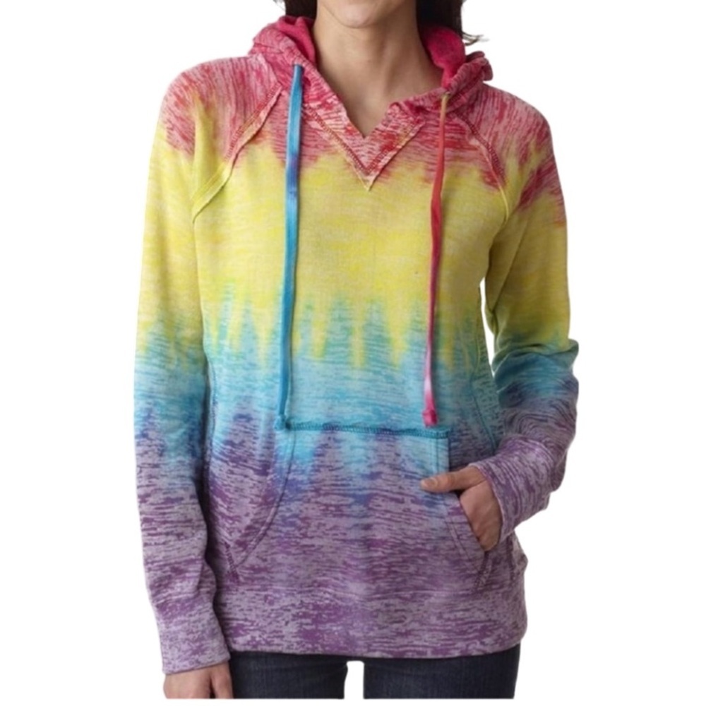 MV Sport Colorful Tie-Dye Women's Hoodie Pullover Sweatshirt. Size M.